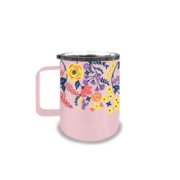 Double Wall Vacumm Insulated Stainless Steel Coffee Mug 14 fl. oz, Pink  Floral…