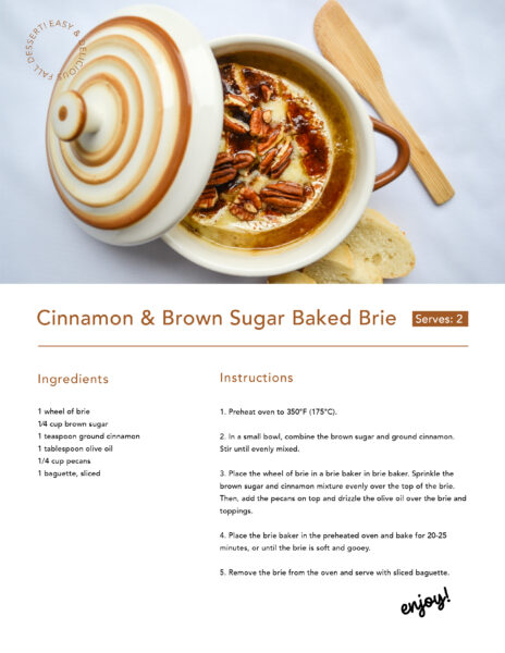 Baked Brie - Cinnamon & Brown Sugar Recipe